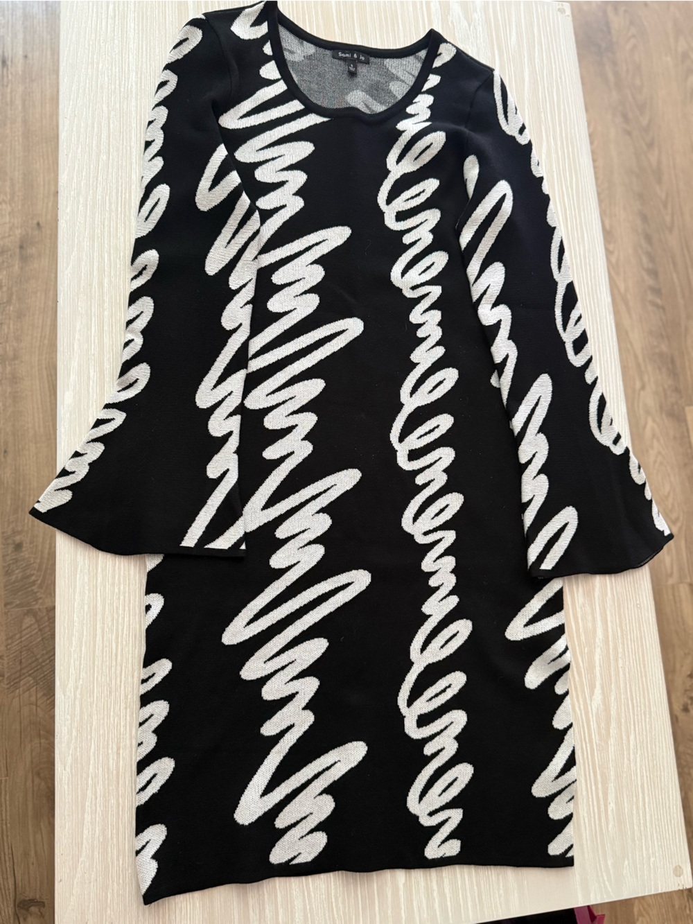 Sami & Jo Black and White Scribble-Print Women's Skirt